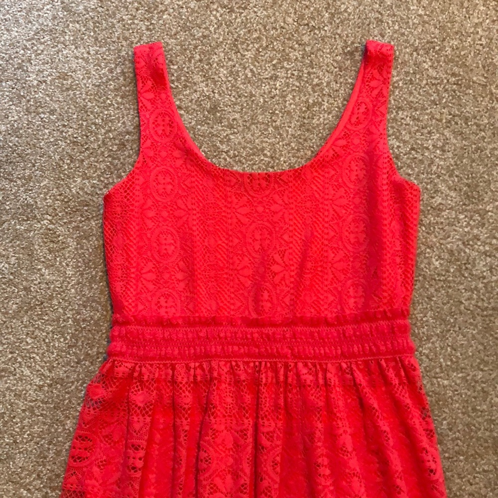Lily Star Bright Red Lace Skater Dress - Picture 4 of 8